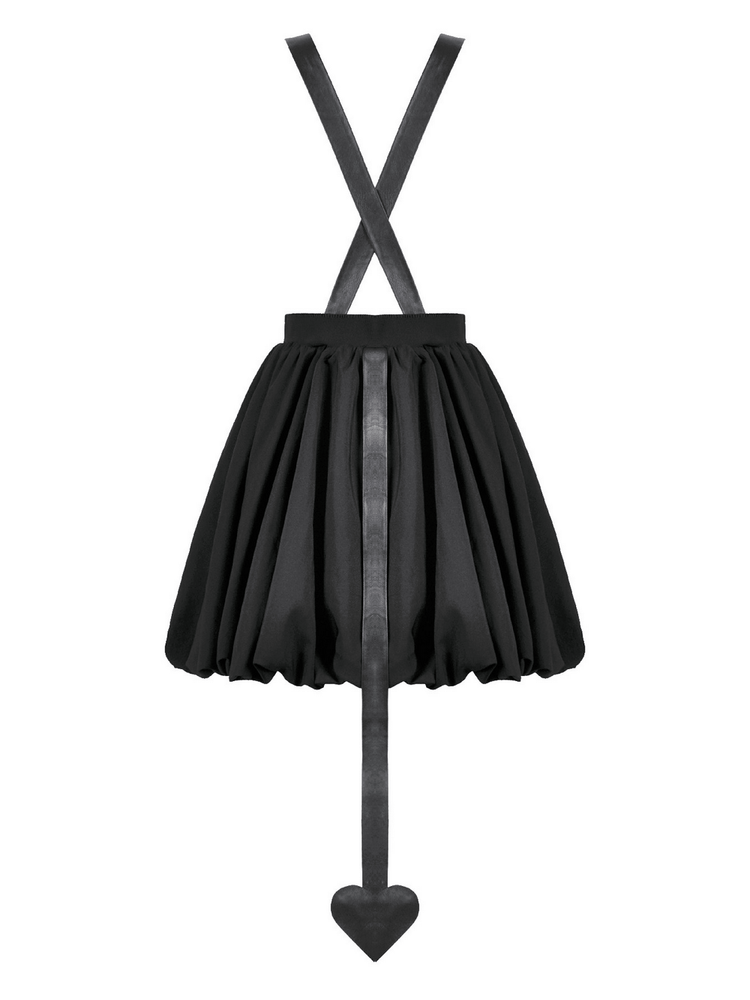 Punk Style Black Dress with Bat Bodice and Heart Detail - image 5