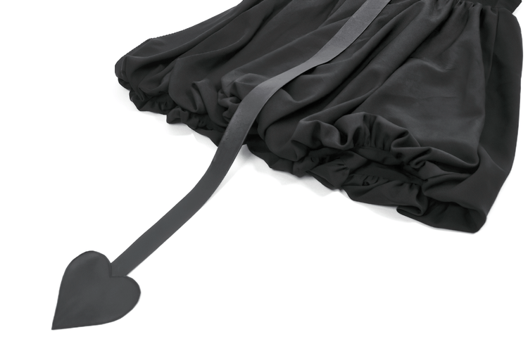 Punk Style Black Dress with Bat Bodice and Heart Detail - image 9