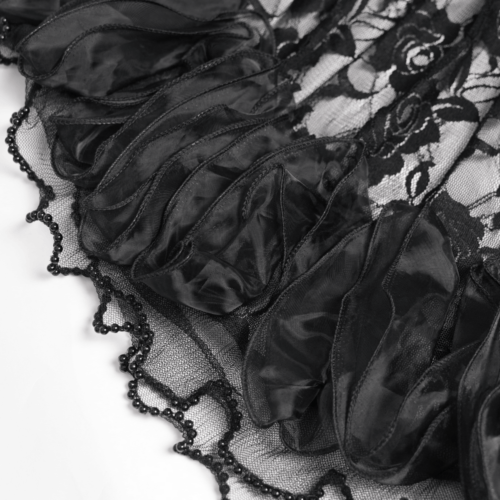Purple Gothic Lace Corset Mini Dress with Ruffles - image 11