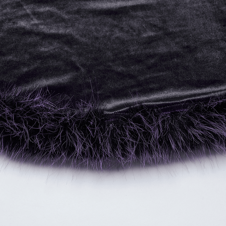 Purple Gothic Velvet Dress with Gradient Fur Trim - image 5