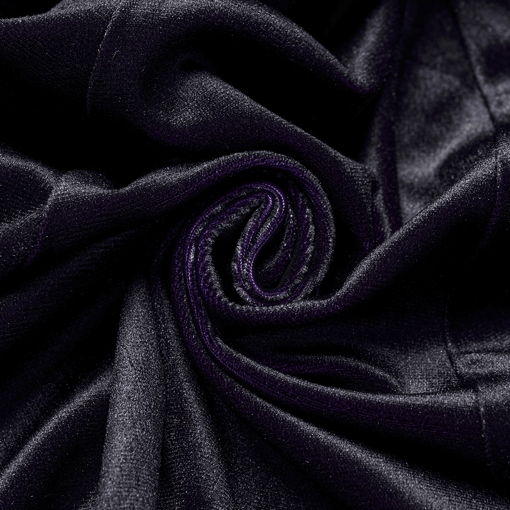Purple Gothic Velvet Dress with Gradient Fur Trim - image 7