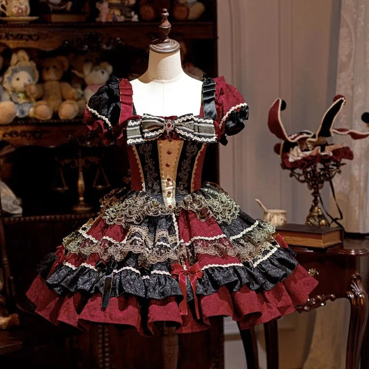 Queen of Hearts Gothic Lolita OP dress styling view
