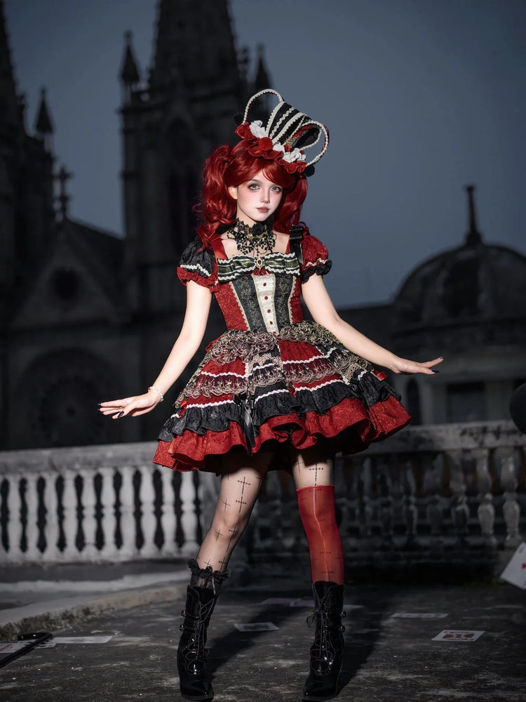 Queen of Hearts Gothic Lolita OP dress bodice detail
