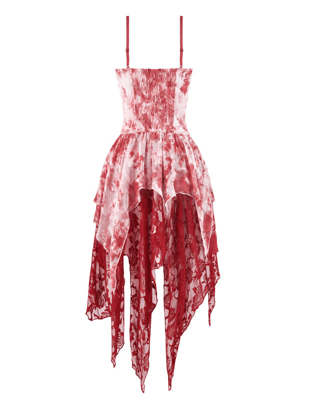 Romantic Gothic Lace Dress with Asymmetric Handkerchief Hem - image 5