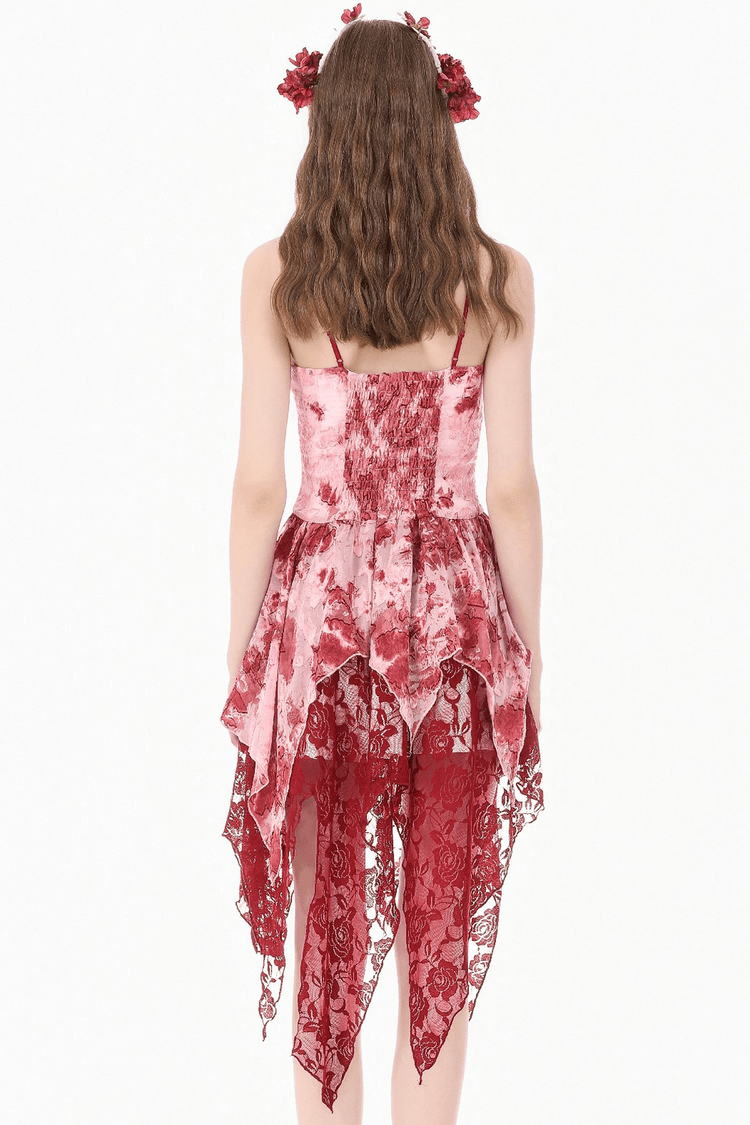 Romantic Gothic Lace Dress with Asymmetric Handkerchief Hem - image 14
