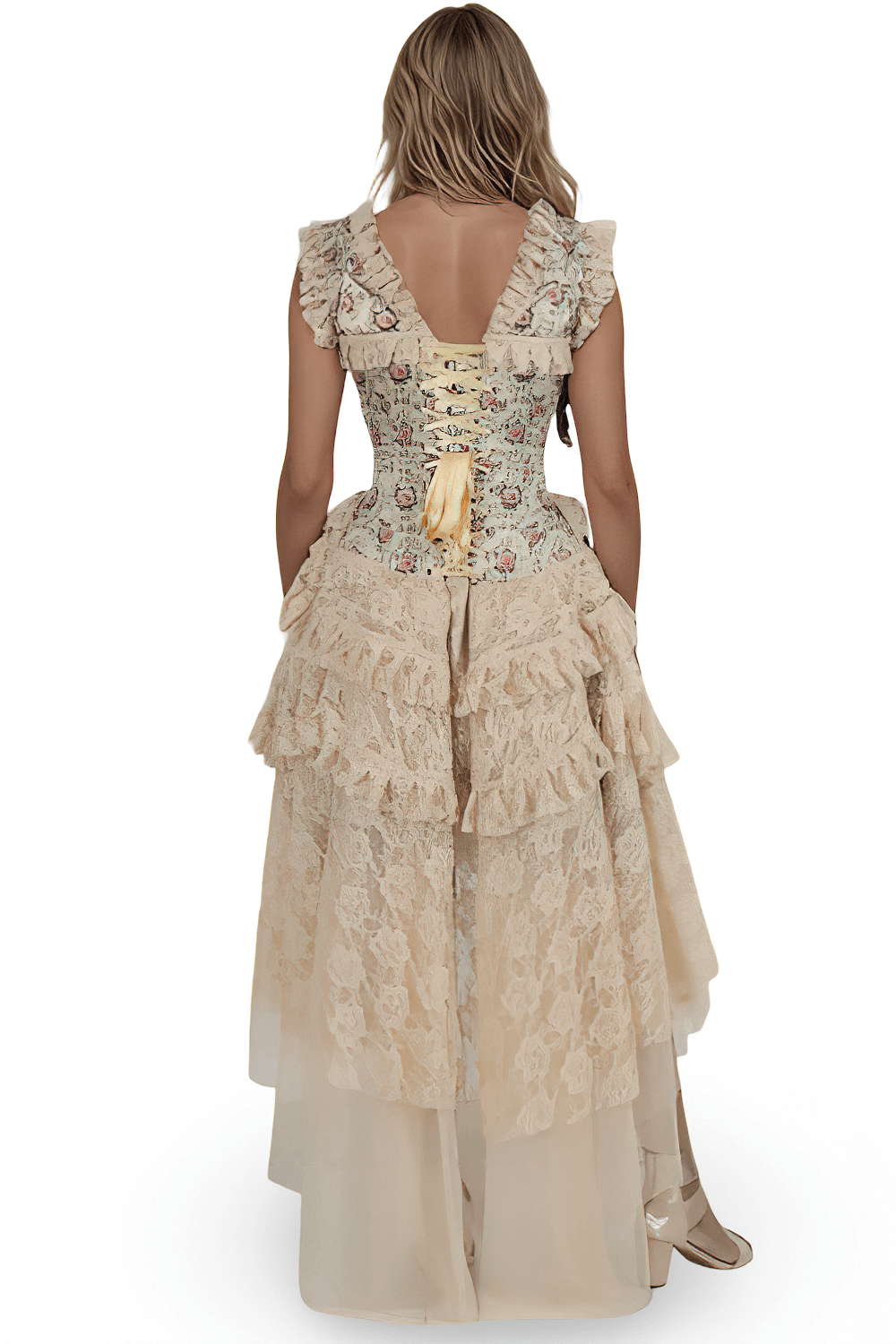 Romantic Rococo Overbust Corset Dress with Lace Skirt - image 2
