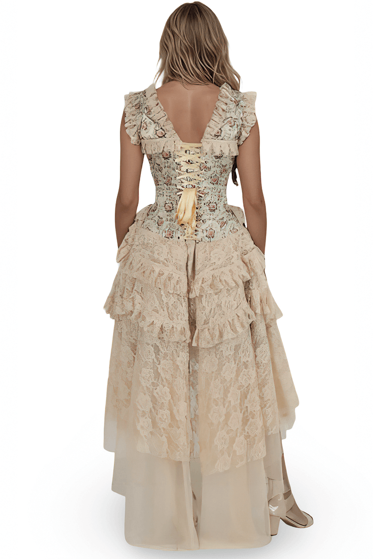 Romantic Rococo Overbust Corset Dress with Lace Skirt - image 2