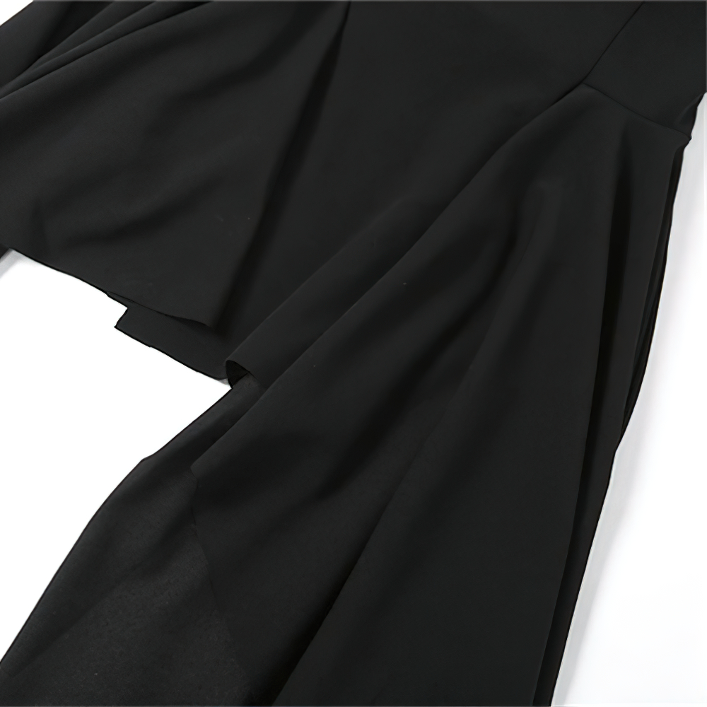 Sexy Black Women's Asymmetrical Dress / Fashion Beautiful Strapless Mini Dress with Shorts - image 12