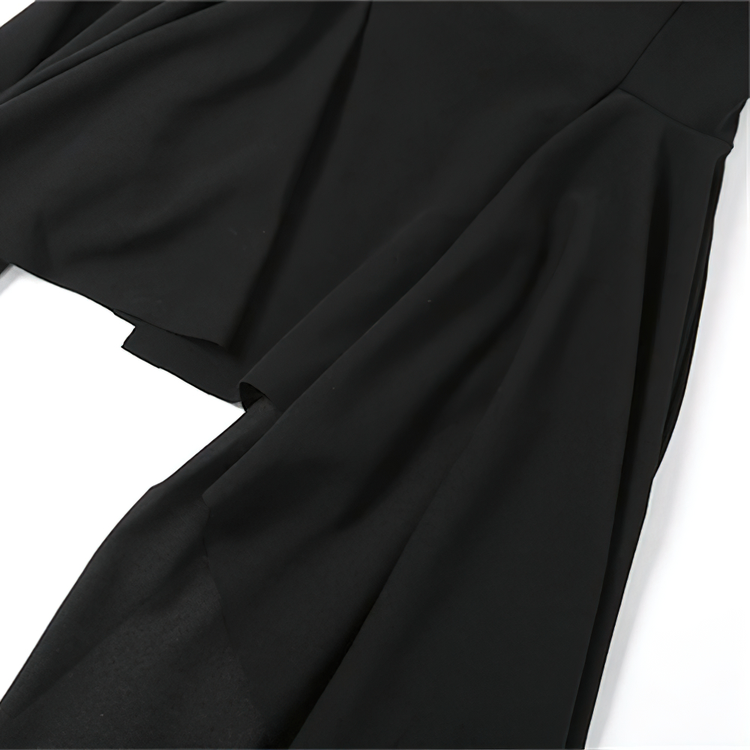 Sexy Black Women's Asymmetrical Dress / Fashion Beautiful Strapless Mini Dress with Shorts - image 12