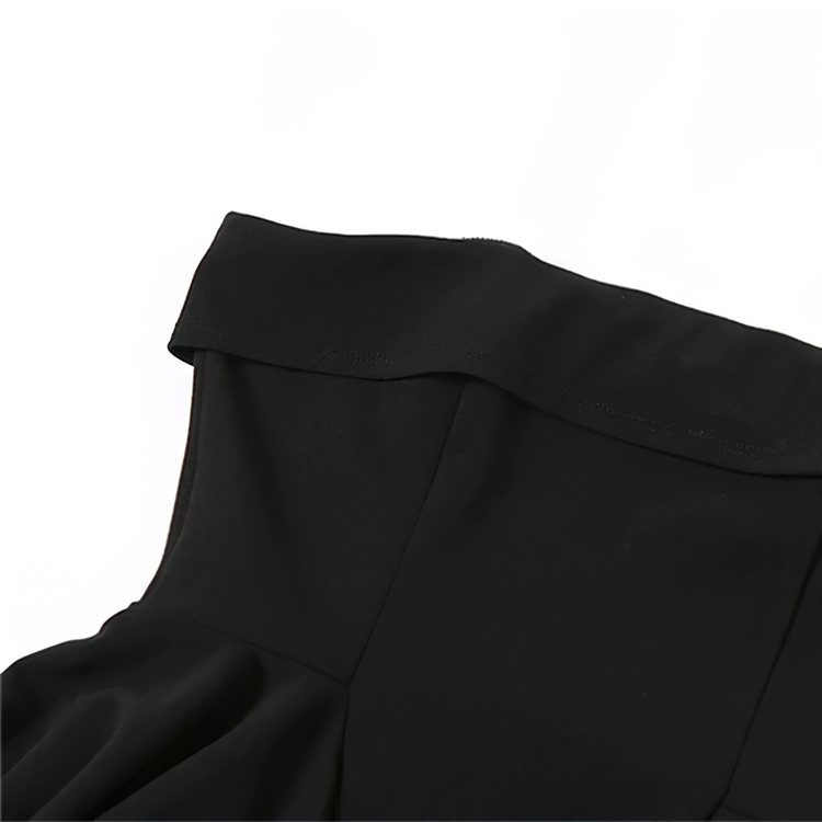 Sexy Black Women's Asymmetrical Dress / Fashion Beautiful Strapless Mini Dress with Shorts - image 11