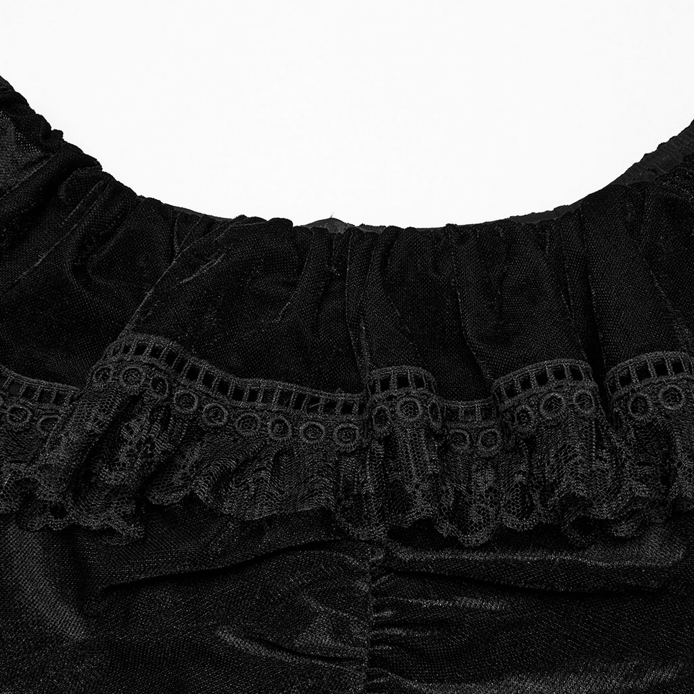 Sexy Goth Mesh Dress with Ruffle and Fishtail Hem Design - image 8