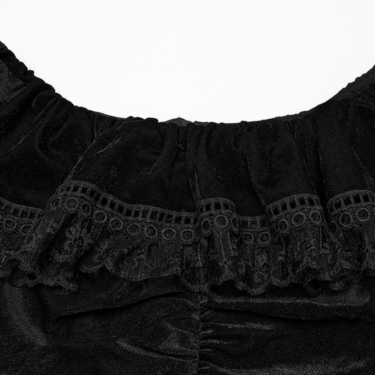 Sexy Goth Mesh Dress with Ruffle and Fishtail Hem Design - image 8