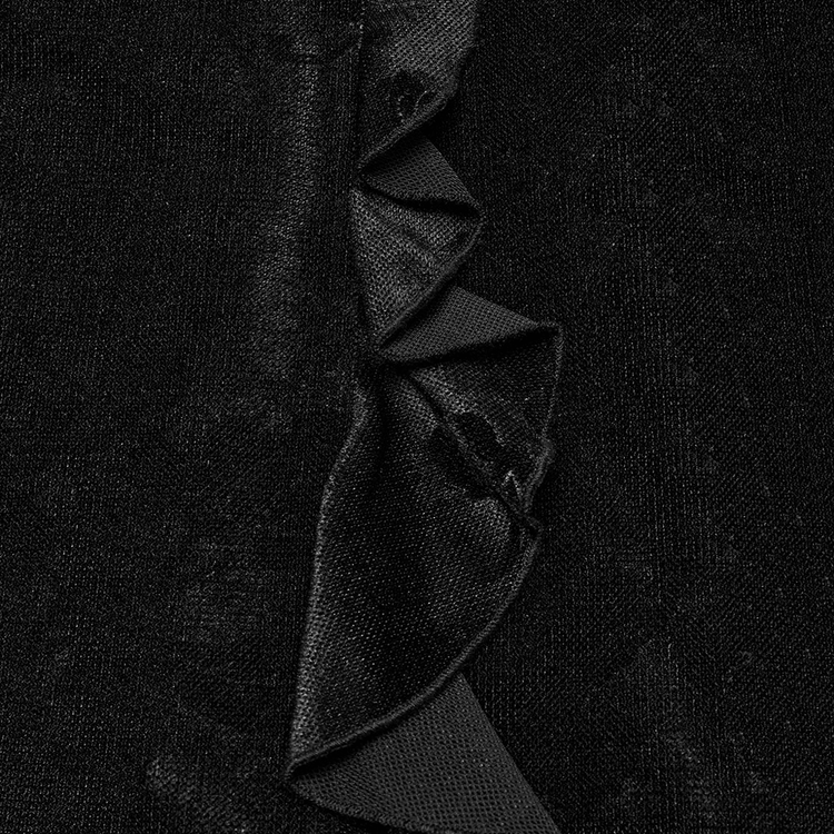 Sexy Goth Mesh Dress with Ruffle and Fishtail Hem Design - image 9