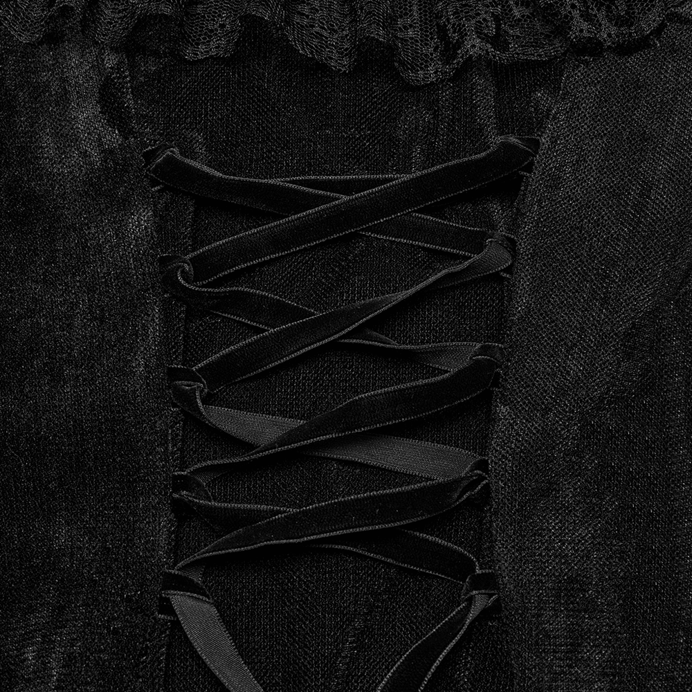 Sexy Goth Mesh Dress with Ruffle and Fishtail Hem Design - image 10