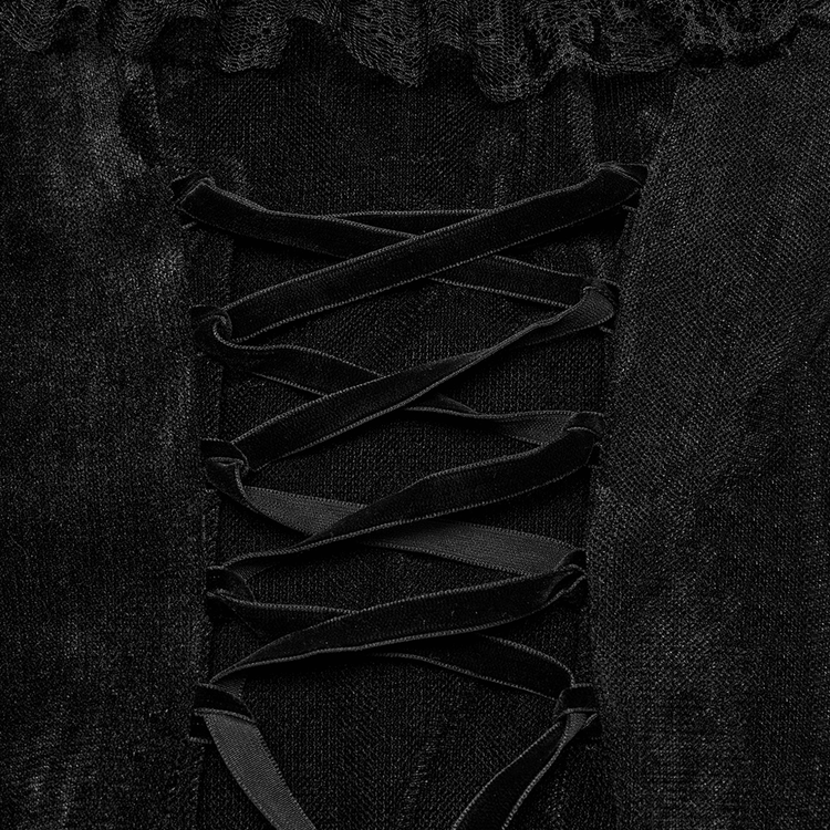 Sexy Goth Mesh Dress with Ruffle and Fishtail Hem Design - image 10