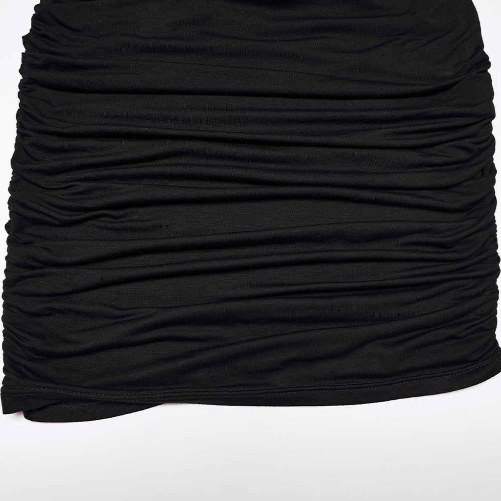 Sexy Gothic Lace Up Ruched Bodycon Slip Dress - image 10