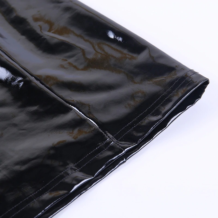 Sexy Gothic Women's Bodycon Mini Dress of Leather / Vintage Black Dress with high waist - image 10