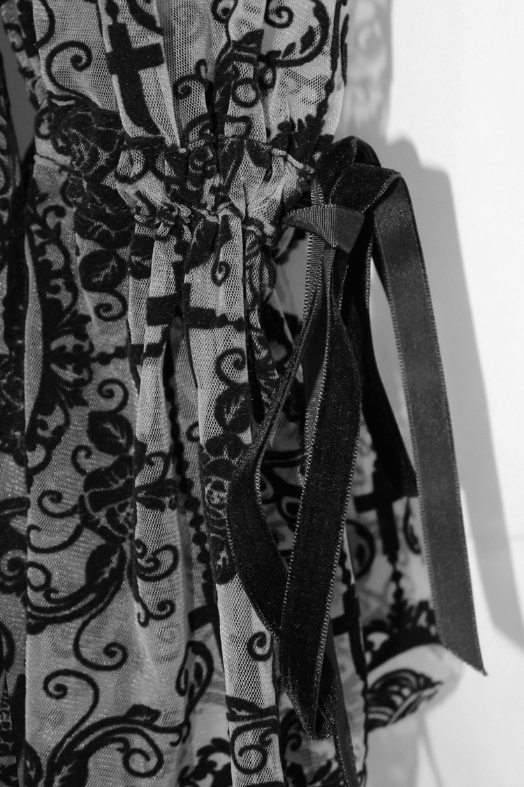 Sexy Irregular Lace Dress / Women's Elastic Dress With Long Sleeves in Gothic Style - image 10