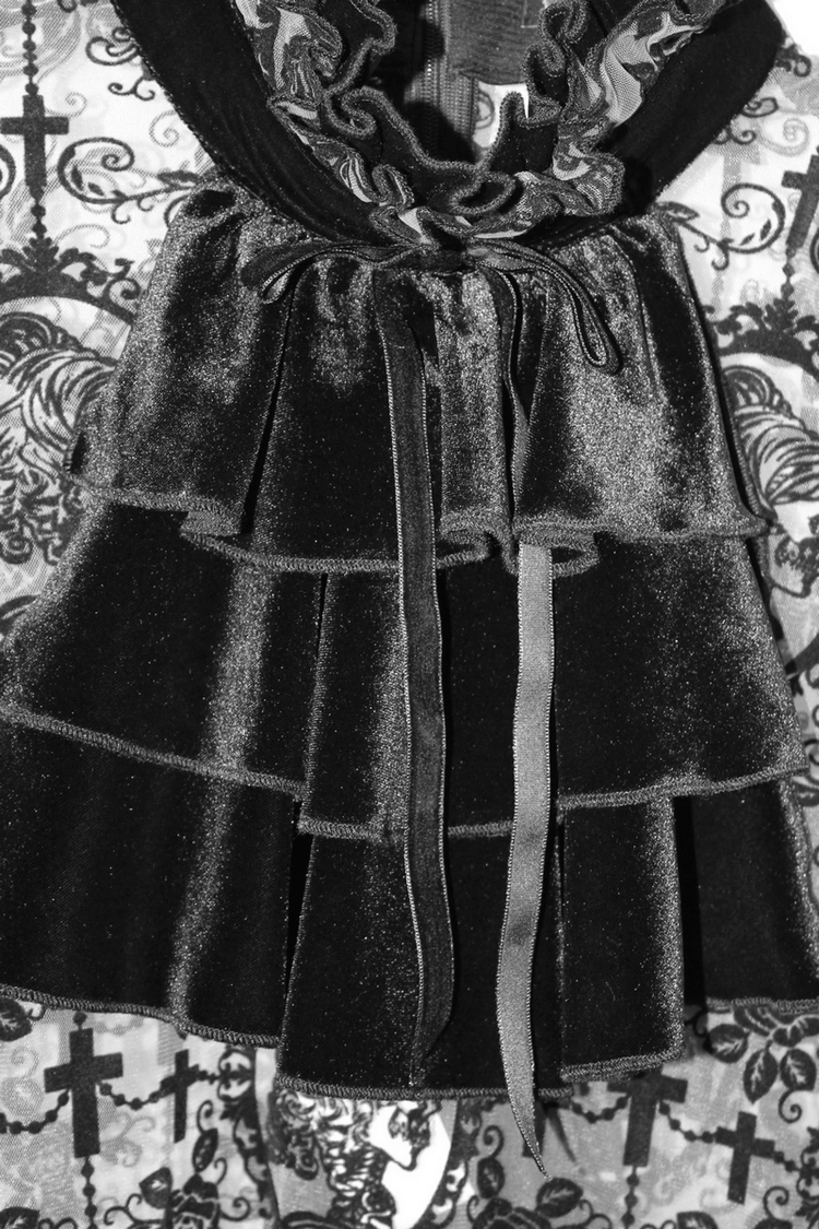 Sexy Irregular Lace Dress / Women's Elastic Dress With Long Sleeves in Gothic Style - image 12