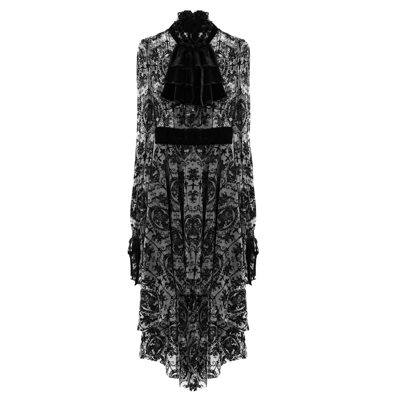 Sexy Irregular Lace Dress / Women's Elastic Dress With Long Sleeves in Gothic Style - image 3