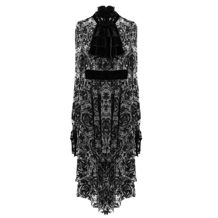 Sexy Irregular Lace Dress / Women's Elastic Dress With Long Sleeves in Gothic Style - image 3