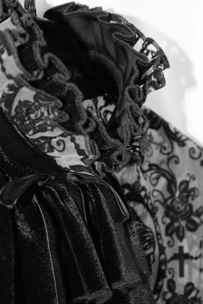 Sexy Irregular Lace Dress / Women's Elastic Dress With Long Sleeves in Gothic Style - image 8