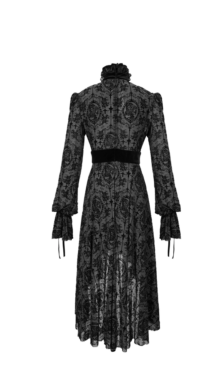 Sexy Irregular Lace Dress / Women's Elastic Dress With Long Sleeves in Gothic Style - image 6