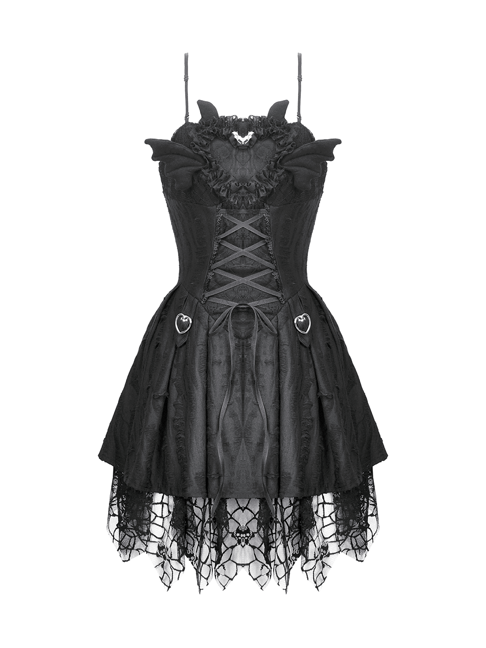 Sexy Lace Corset Dress with Heart Clips and Mesh Hem - image 4
