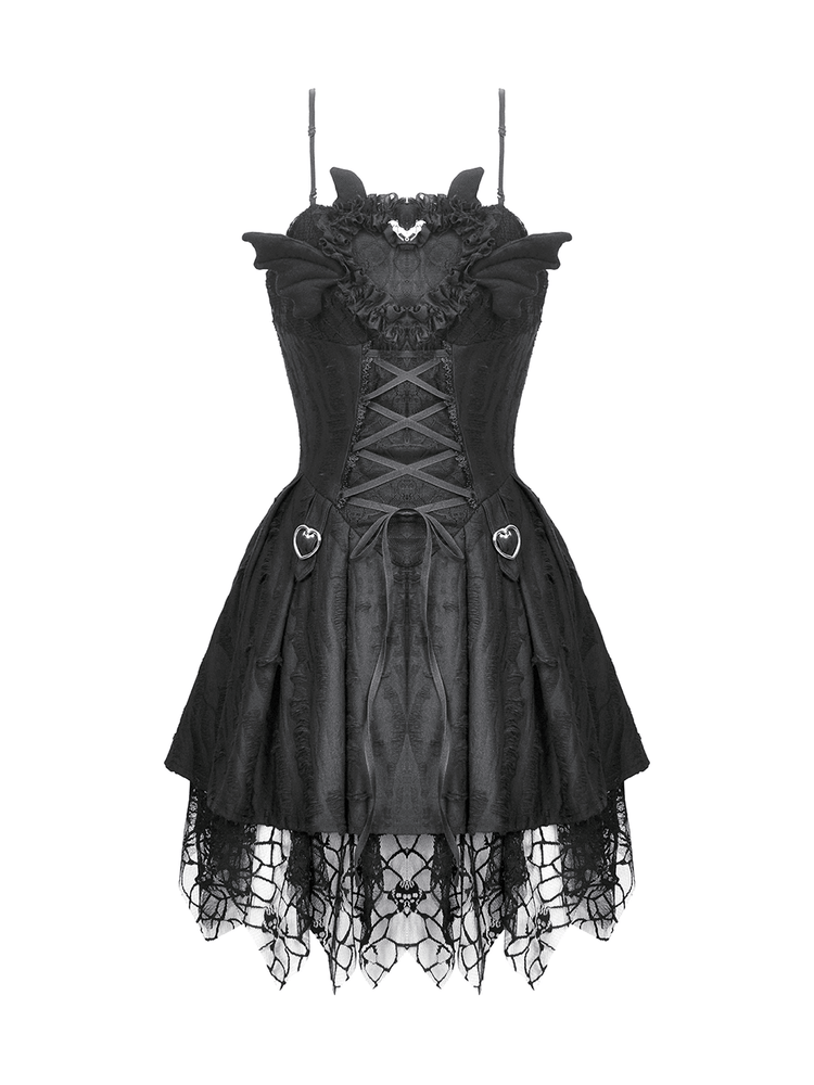 Sexy Lace Corset Dress with Heart Clips and Mesh Hem - image 4