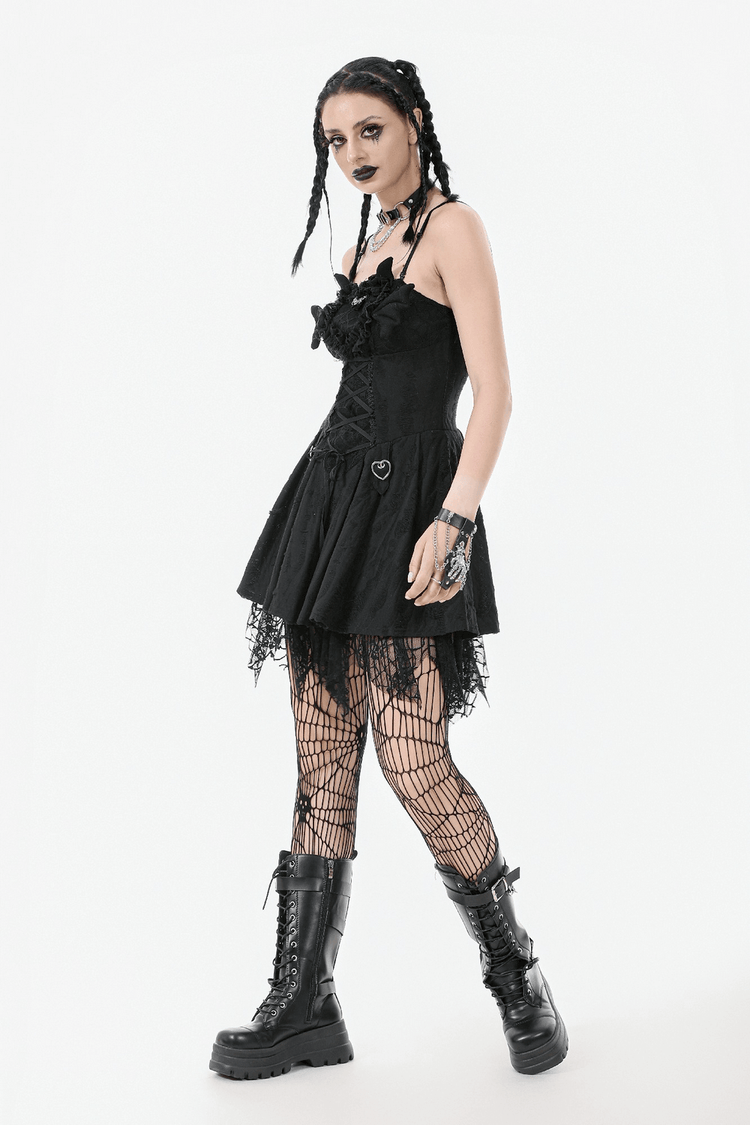 Sexy Lace Corset Dress with Heart Clips and Mesh Hem - image 15