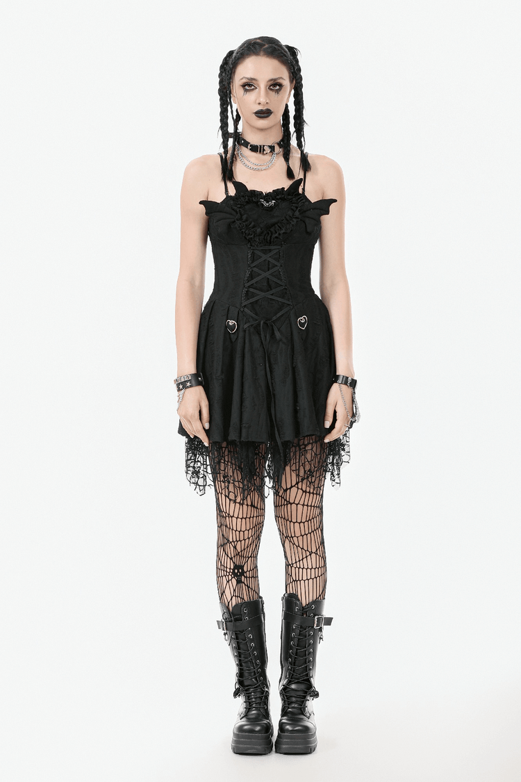 Sexy Lace Corset Dress with Heart Clips and Mesh Hem - image 17