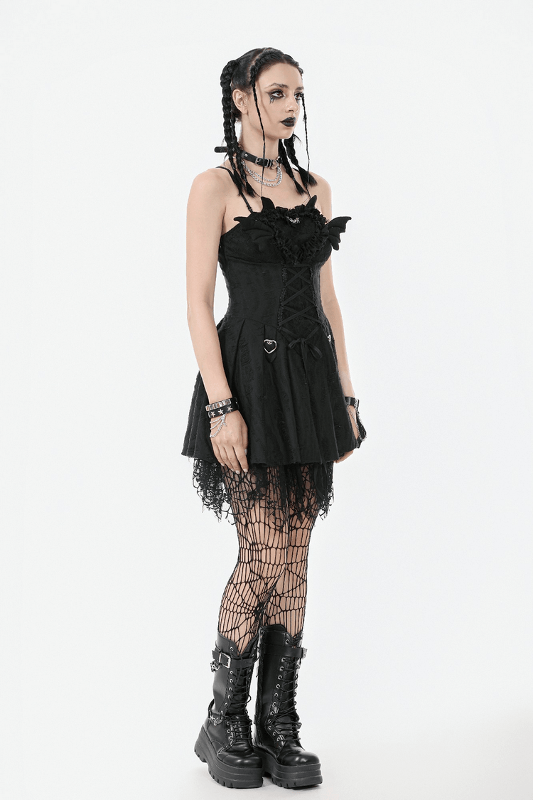 Sexy Lace Corset Dress with Heart Clips and Mesh Hem - image 16
