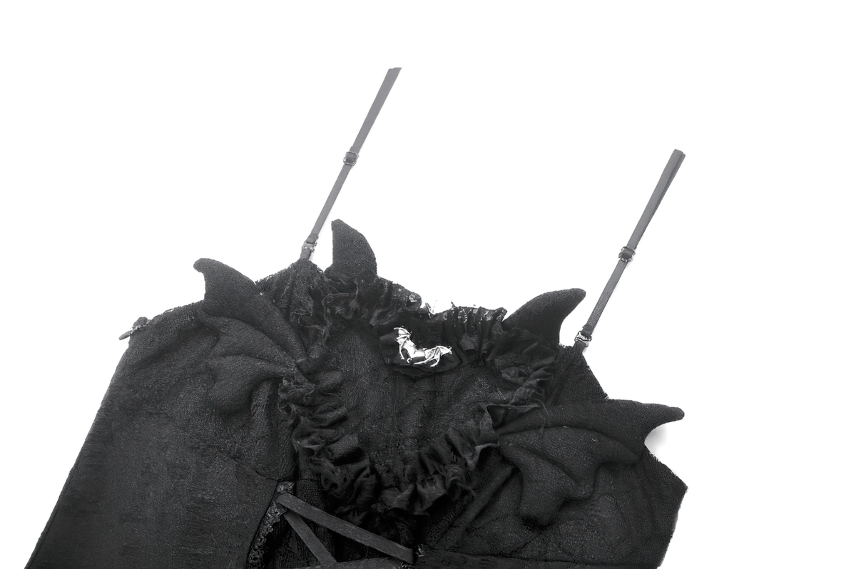 Sexy Lace Corset Dress with Heart Clips and Mesh Hem - image 6
