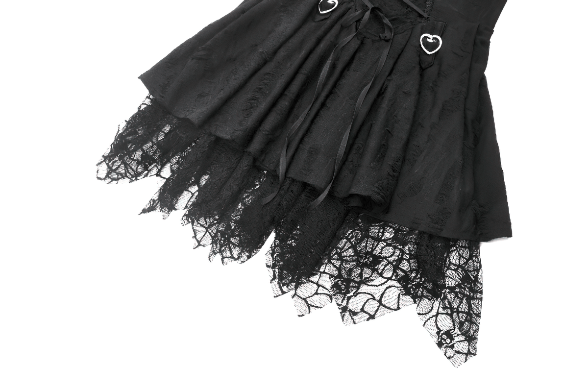 Sexy Lace Corset Dress with Heart Clips and Mesh Hem - image 10