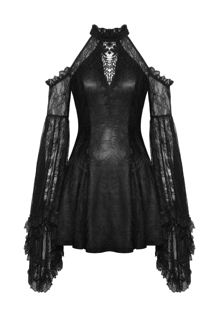 Sexy Lace Off-Shoulders Dress with Bell Sleeves - image 4