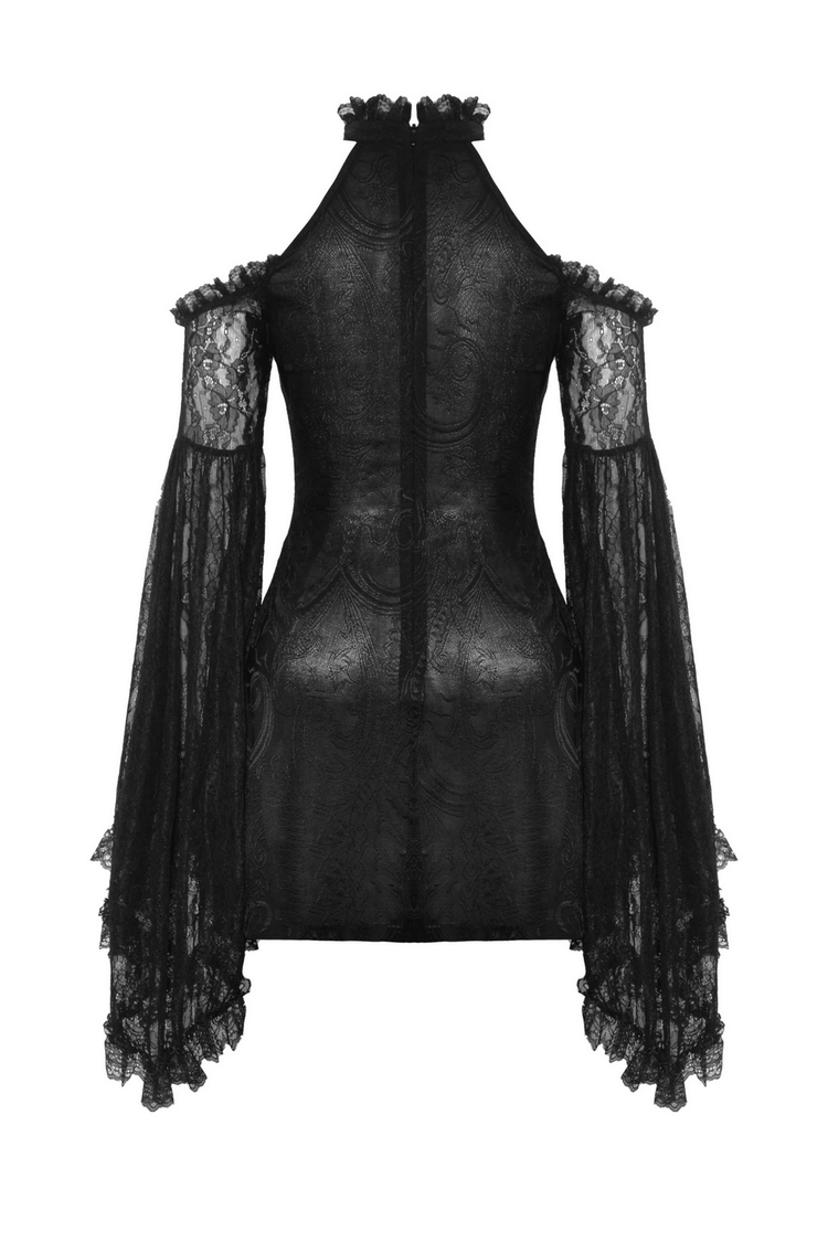 Sexy Lace Off-Shoulders Dress with Bell Sleeves - image 5