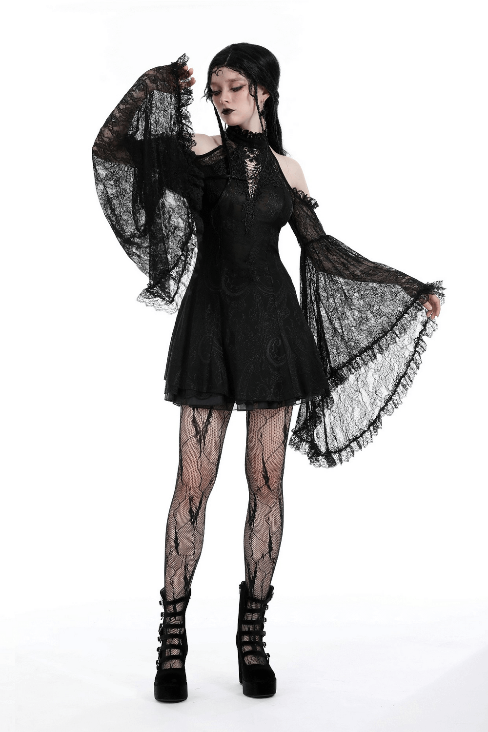 Sexy Lace Off-Shoulders Dress with Bell Sleeves - image 14