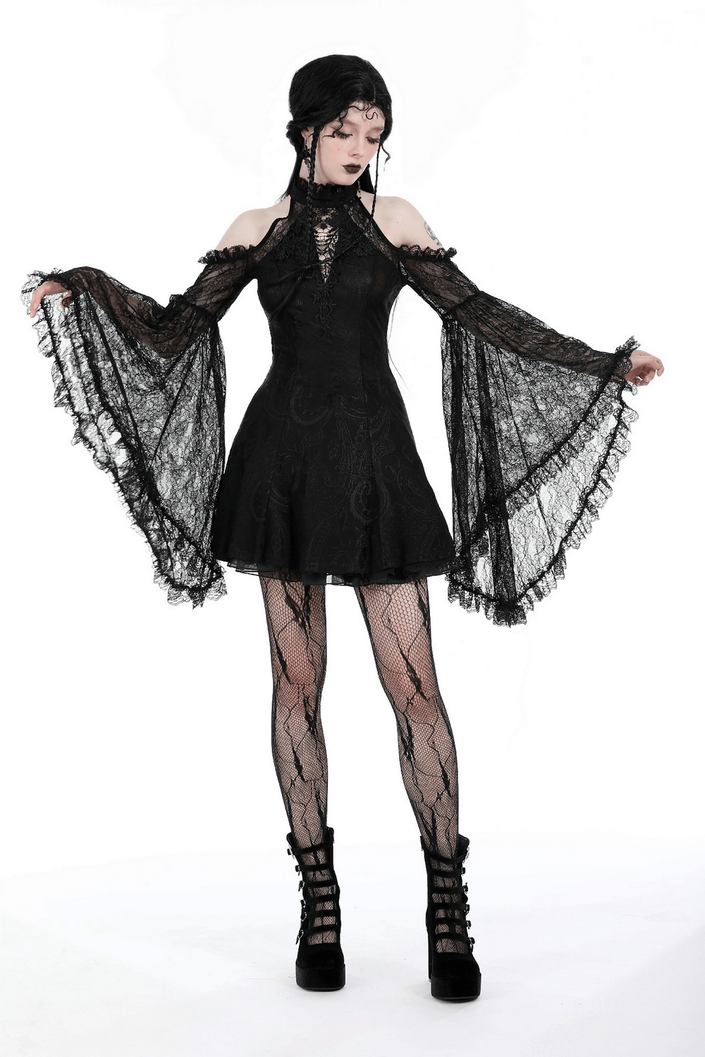 Sexy Lace Off-Shoulders Dress with Bell Sleeves - image 16