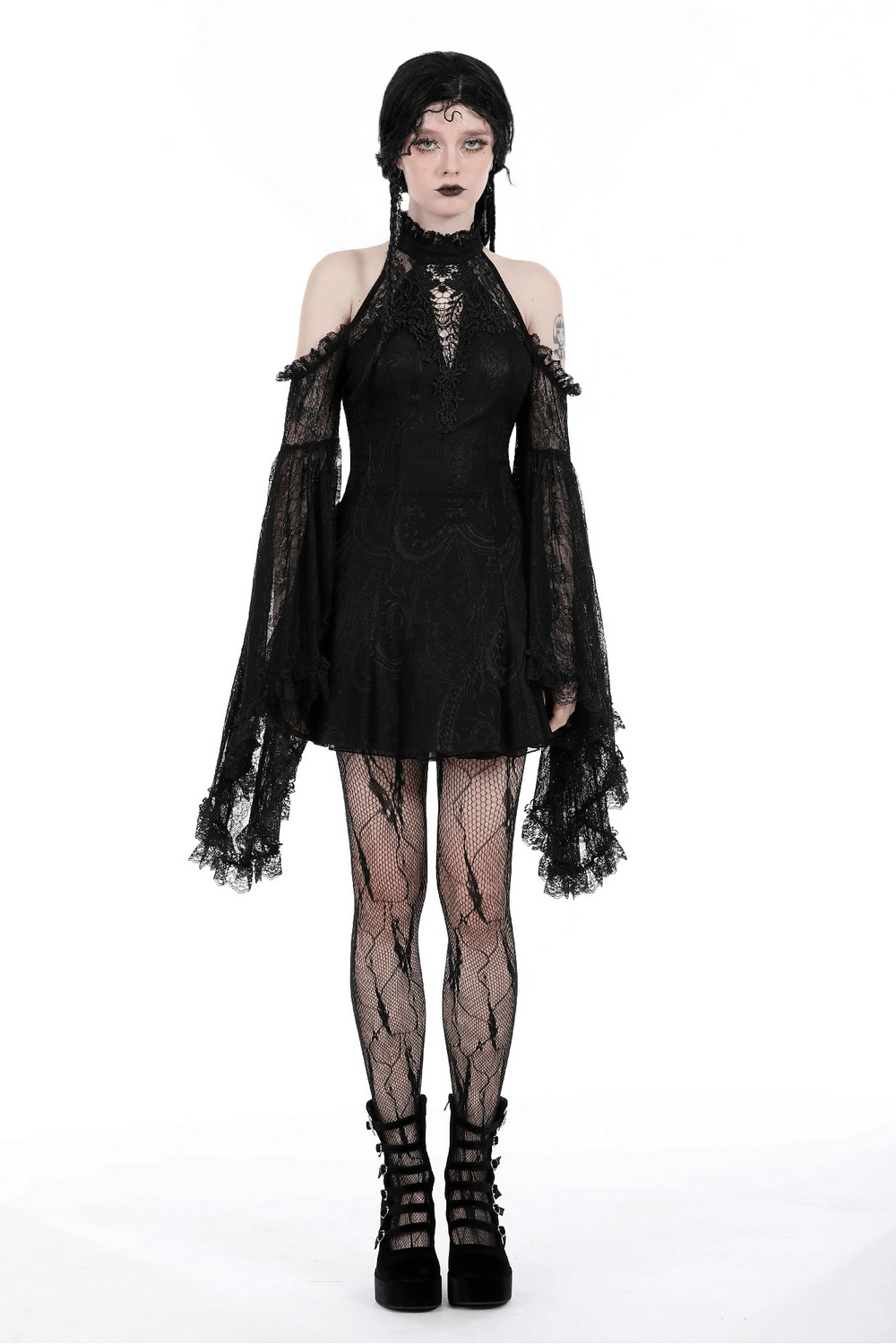 Sexy Lace Off-Shoulders Dress with Bell Sleeves - image 13