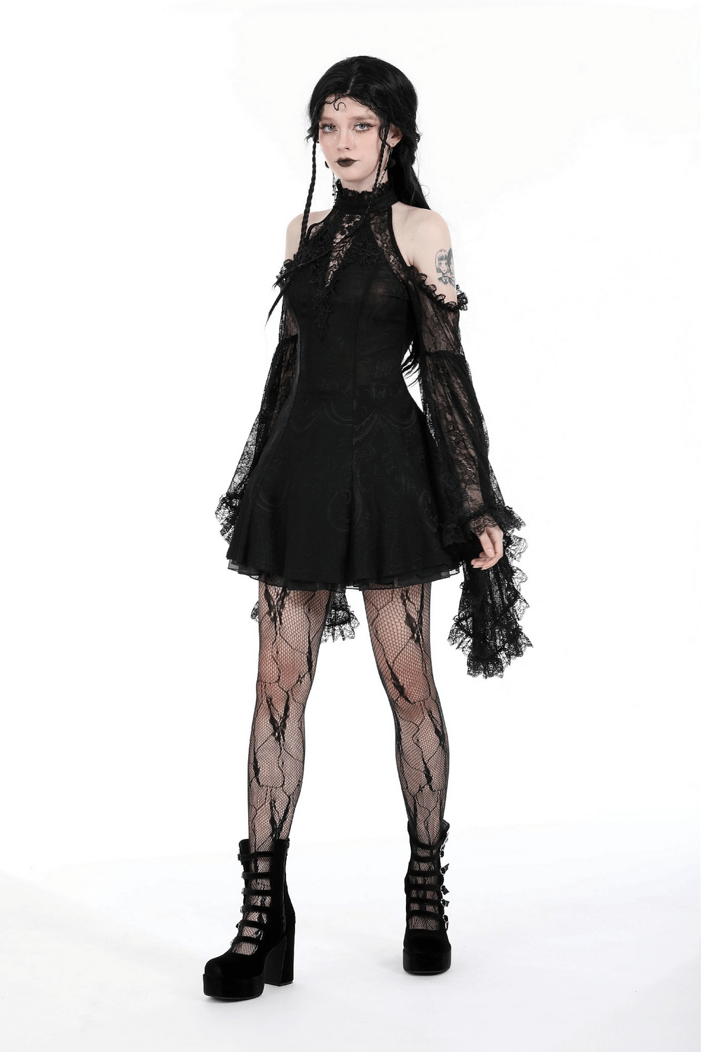 Sexy Lace Off-Shoulders Dress with Bell Sleeves - image 15