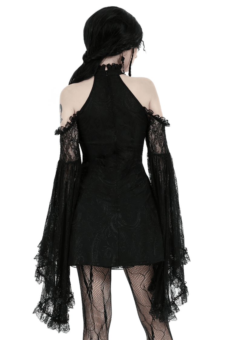 Sexy Lace Off-Shoulders Dress with Bell Sleeves - image 2