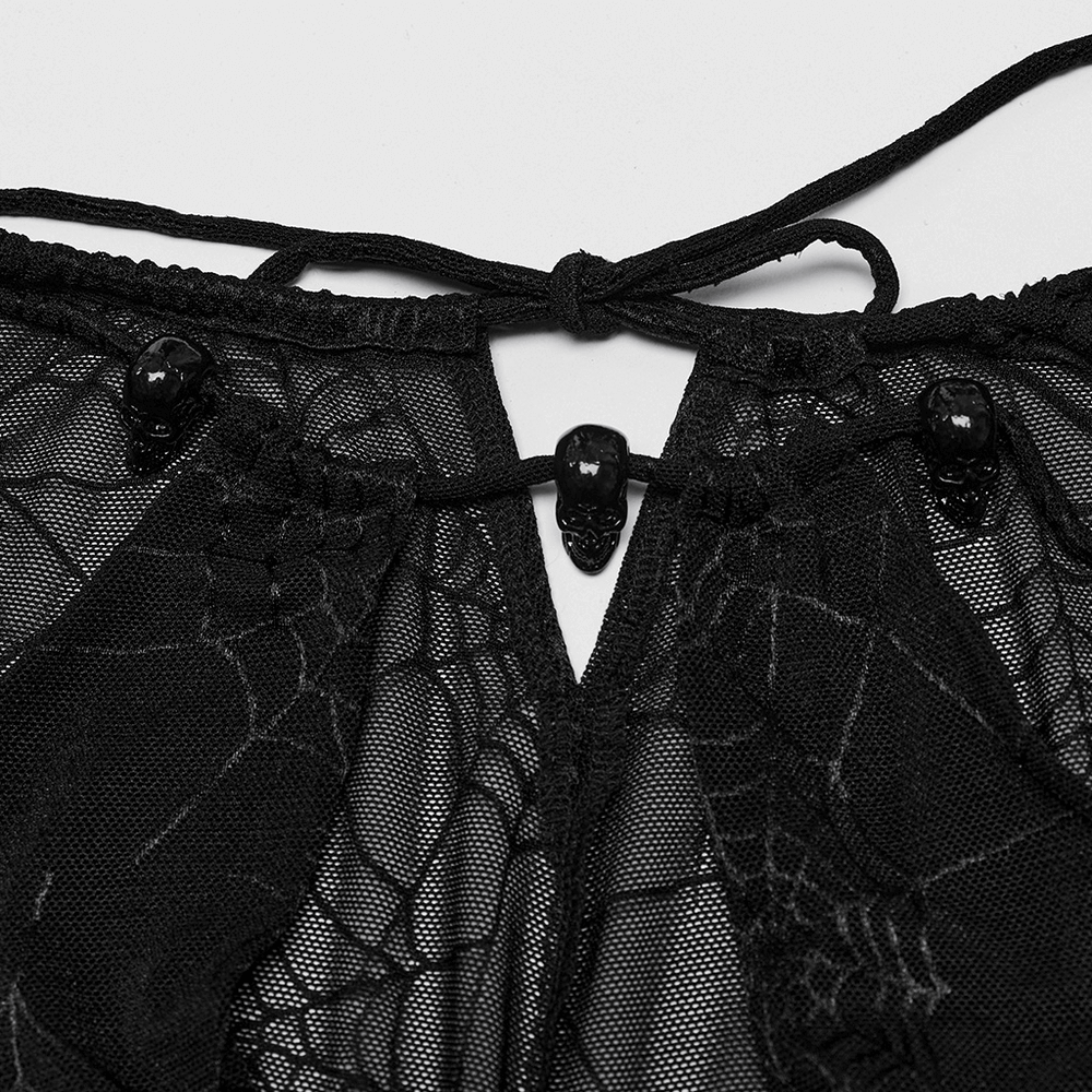 Sexy Mesh Gothic Dress with Spiderweb and Python Pattern - image 7