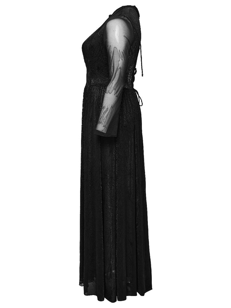 Sexy Mesh Gothic Dress with Spiderweb and Python Pattern - image 5