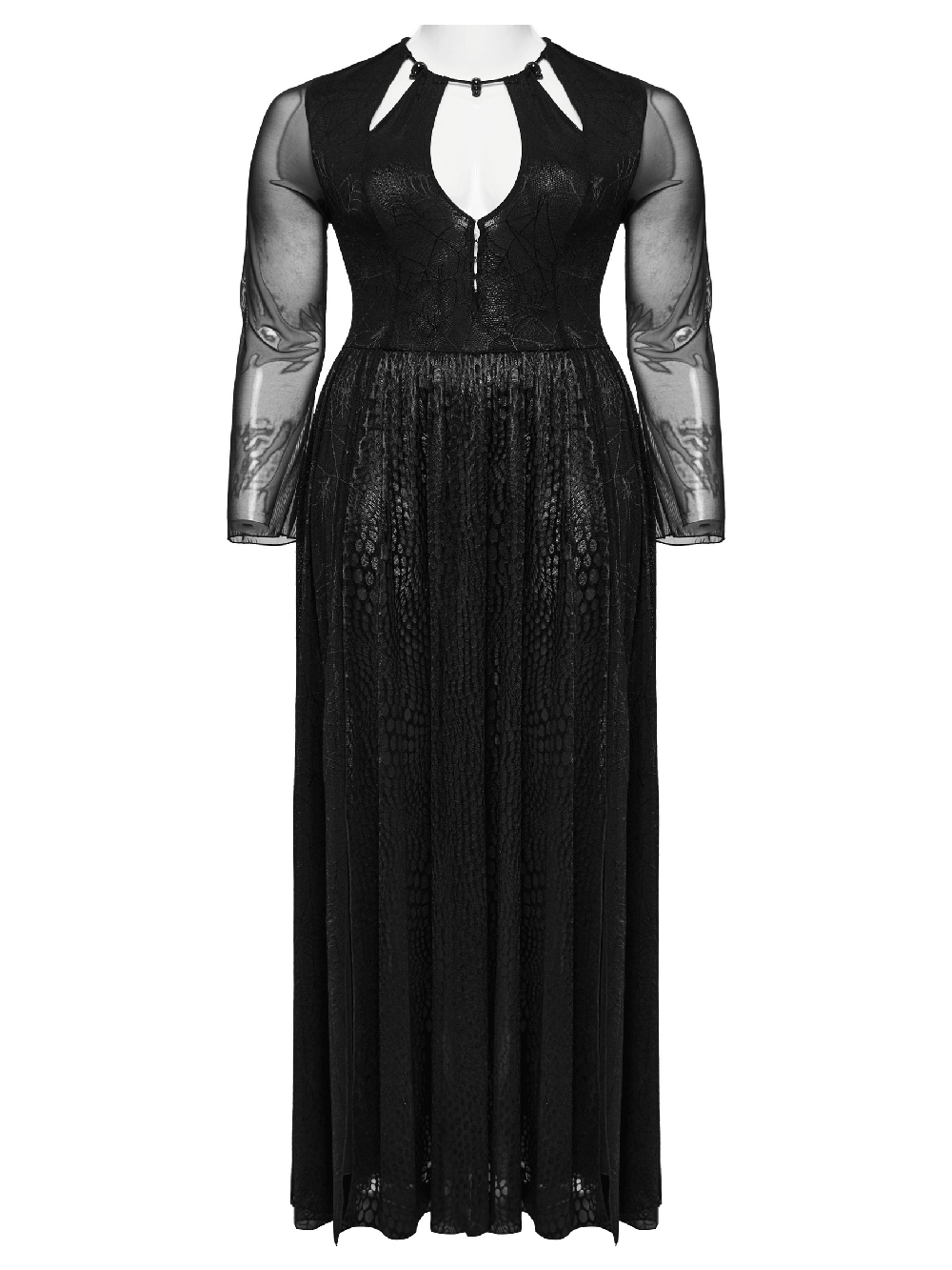 Sexy Mesh Gothic Dress with Spiderweb and Python Pattern - image 4