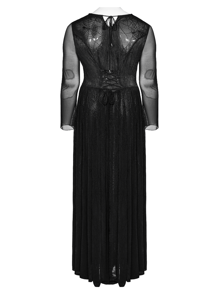 Sexy Mesh Gothic Dress with Spiderweb and Python Pattern - image 6