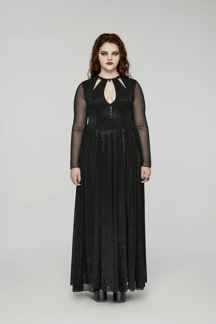 Sexy Mesh Gothic Dress with Spiderweb and Python Pattern - image 12