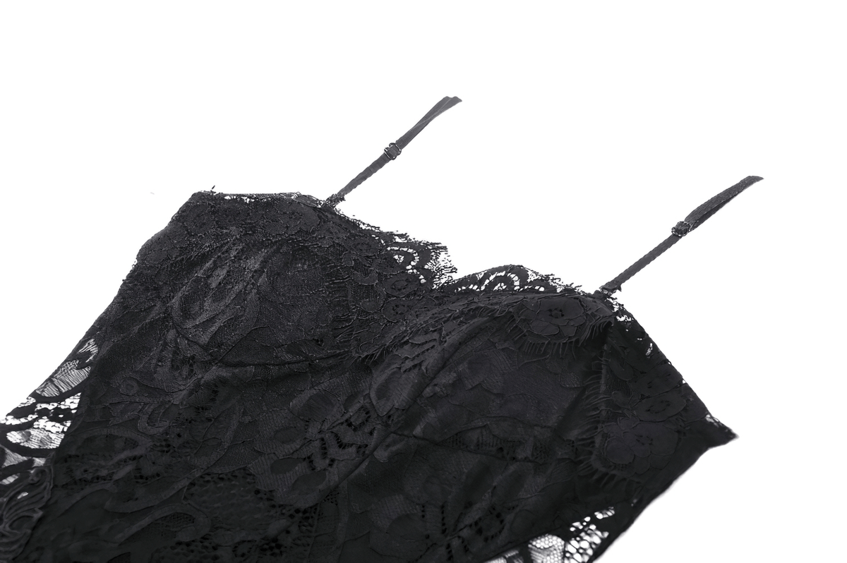 Sexy Sheer Black Lace Maxi Dress with Side Slit - image 7