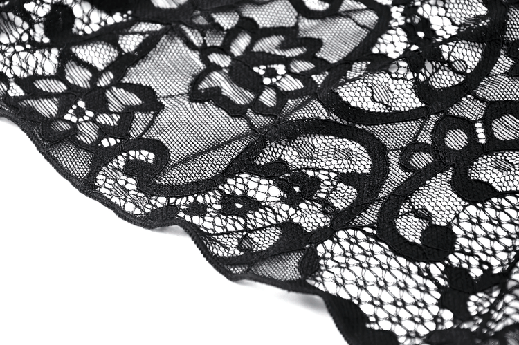 Sexy Sheer Black Lace Maxi Dress with Side Slit - image 12
