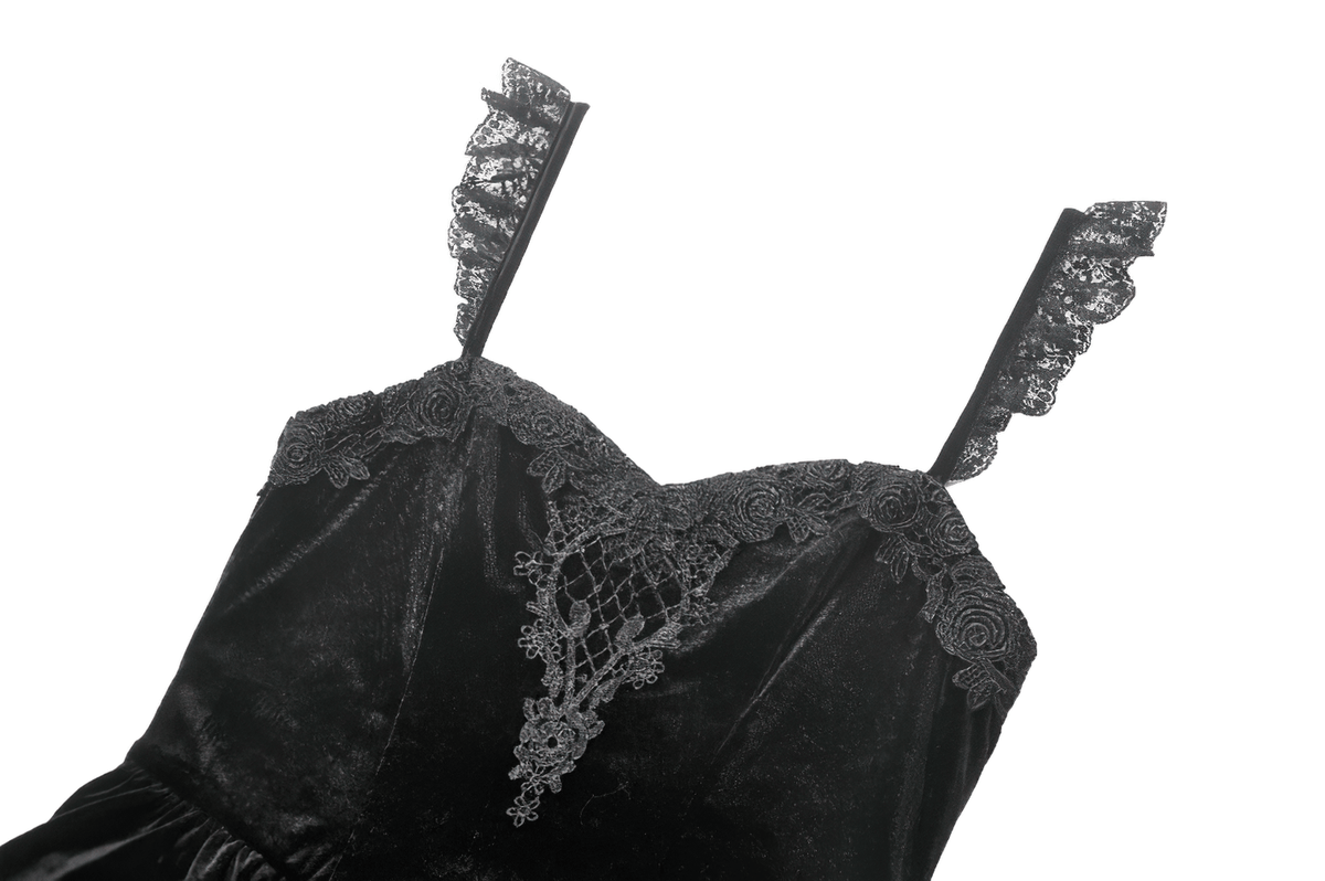 Sexy Velvet Lace Tiered Mini Dress with Corset and Ruffles - image 6