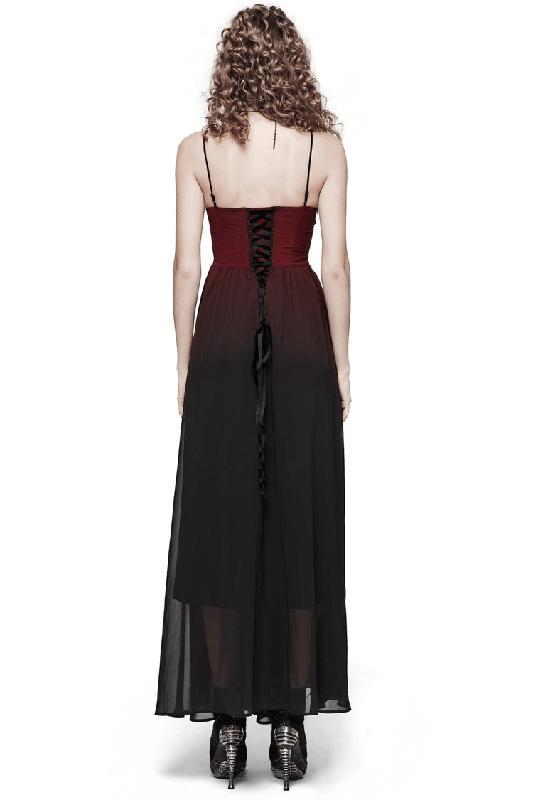 Sleek Gothic Long Dress with Adjustable Straps - image 2